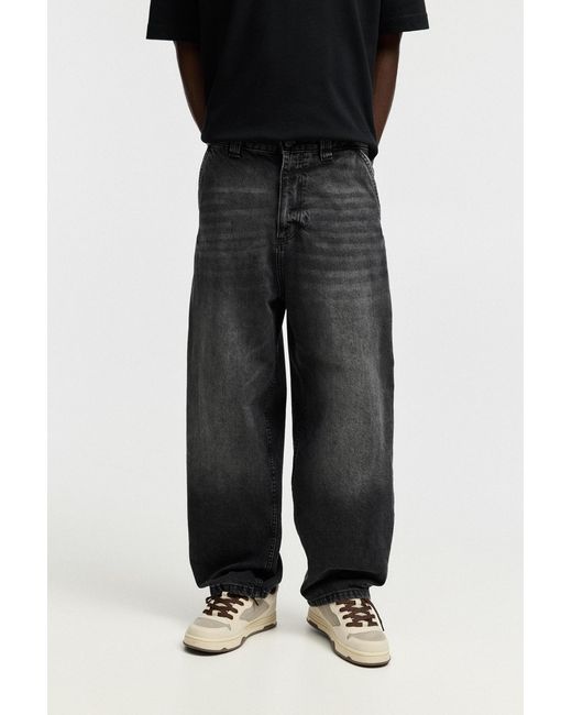 Pull&Bear Black Stwd Skater Jeans for men