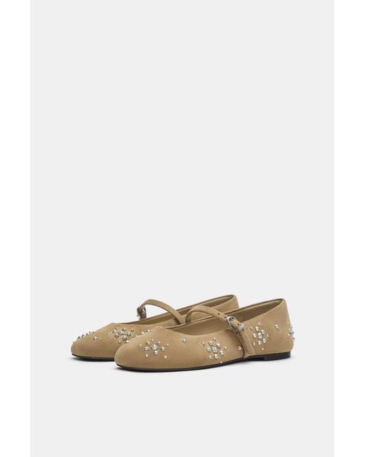 Pull&Bear Black Studded Ballet Flats