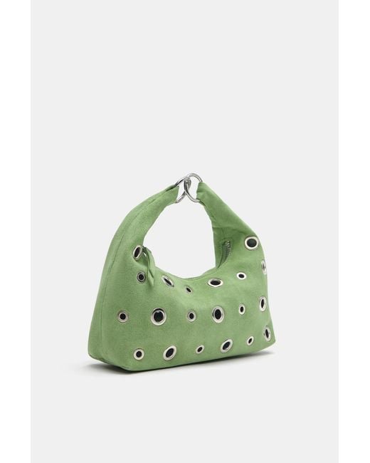 Pull&Bear Green Studded Handbag