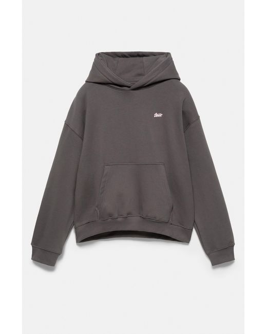 Pull&Bear Gray Stwd Boxy-Fit Hoodie for men