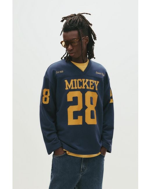 Pull&Bear Mickey Mouse Fußball-Sweatshirt in Blue für Herren