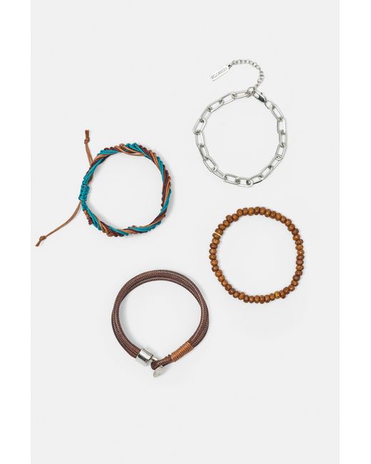 Set 4 Bracciali Combinati di Pull&Bear in White da Uomo