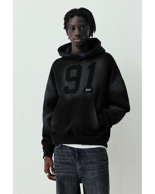 Pull&Bear Black Stwd 91 Hoodie for men