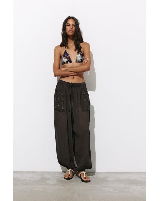 Pull&Bear Black Pumphose Mit Perlen