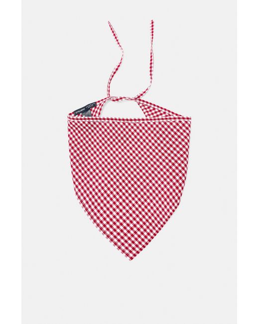 Pull&Bear Pink Gingham Check Bandanna Scarf