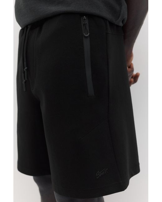Pull&Bear Regular Fit Joggingbermuda in het Black voor heren