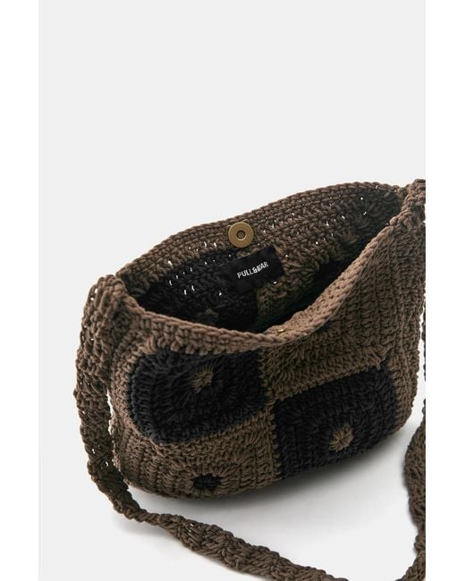 Borsa A Tracolla Crochet di Pull&Bear in Black da Uomo