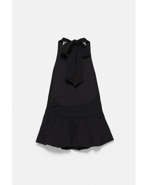 Pull&Bear Black Neckholder-Top Mit Schößchen