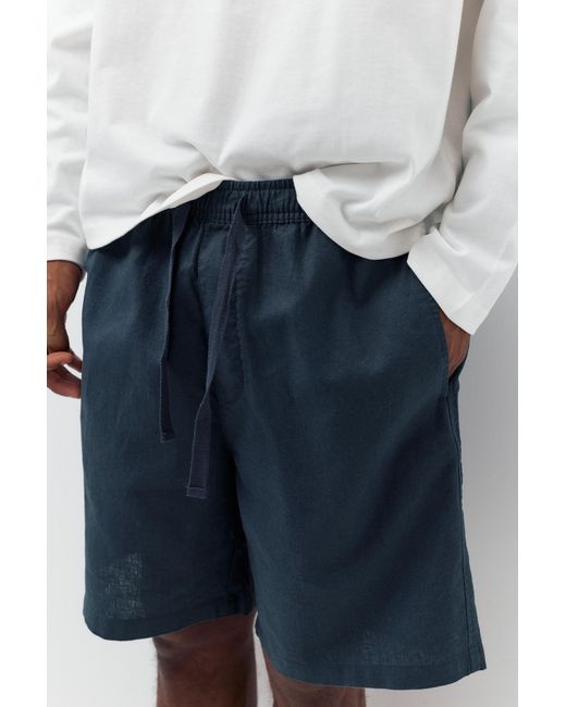 Pull&Bear Jogging Bermuda Met Linnen in het Blue voor heren