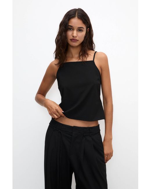 Pull&Bear Black Top With Open Back