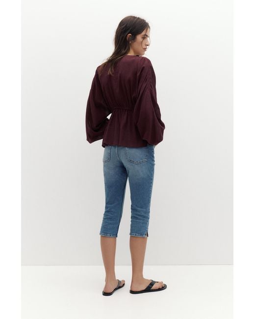 Pull&Bear Multicolor Beaded Tie Blouse