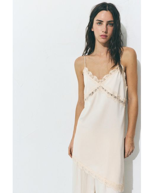 Pull&Bear White Asymmetric Camisole Top