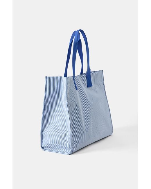 Borsa Shopper A Righe di Pull&Bear in Blue da Uomo