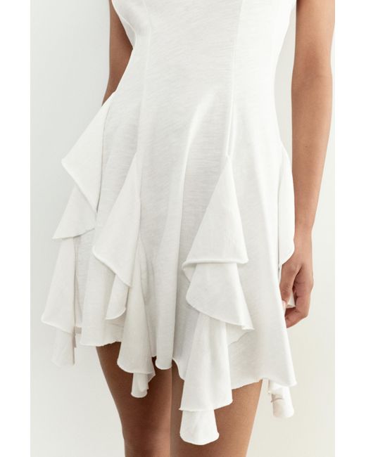 Pull&Bear White Strappy Flared Mini Dress