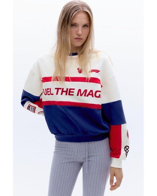 Pull&Bear Red Disney X F1 Panelled Sweatshirt