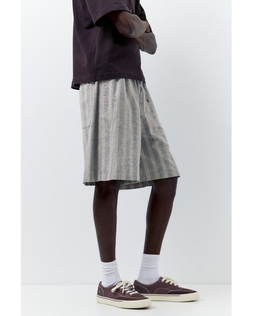 Pull&Bear Multicolor Linen Blend Jogger Bermuda Shorts for men