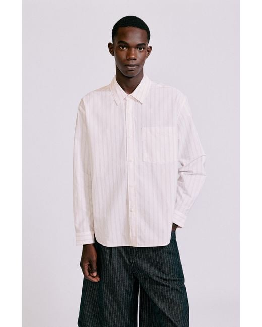 Pull&Bear Multicolor Striped Long Sleeve Shirt for men