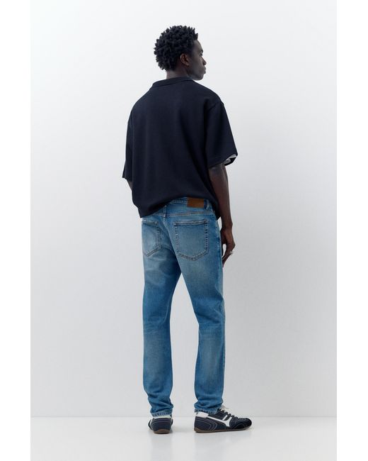 Pull&Bear Blue Slim Fit Jeans for men