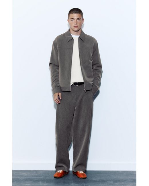Pull&Bear Basic Jas Met Rits in het Gray voor heren