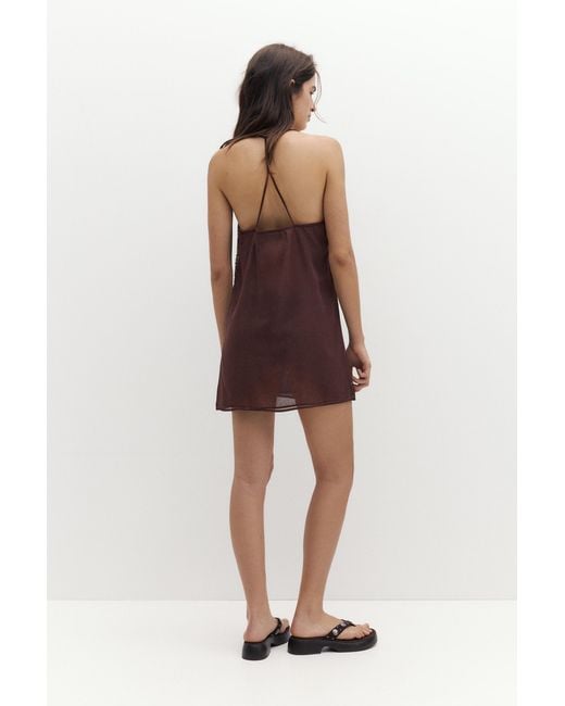 Pull&Bear Brown Sequin Strappy Dress