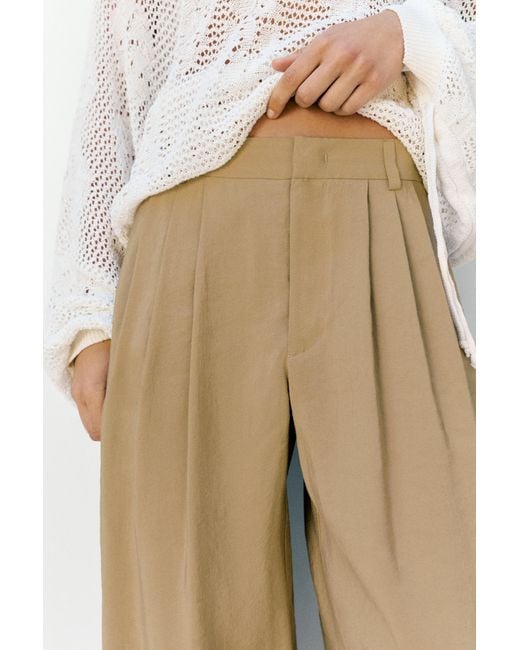 Pull&Bear Multicolor Wide-Leg Darted Trousers