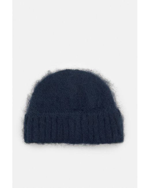Pull&Bear Blue Kurze Beanie-Mütze Aus Strick