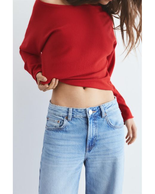 Pull&Bear Red Asymmetric Jumper