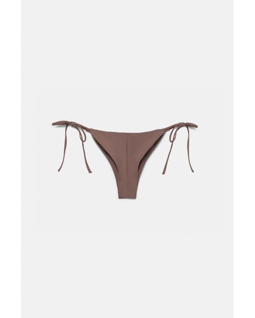 Bas De Bikini Drapé Pull&Bear en coloris Brown