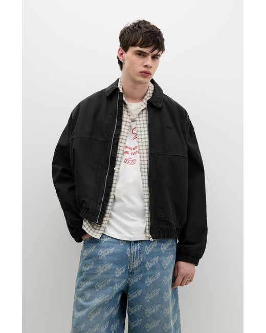 Pull&Bear Black Lightweight Stwd Cotton Jacket for men