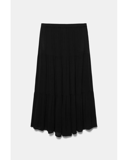 Pull&Bear Blue Flowy Paneled Midi Skirt