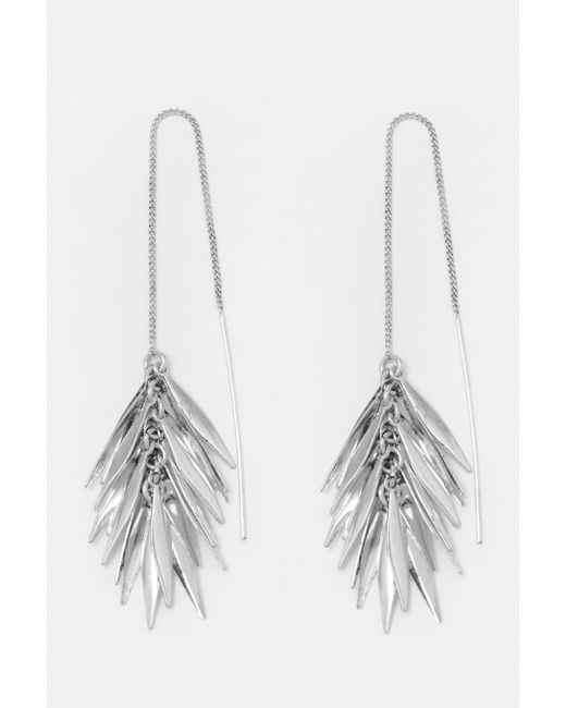 Pull&Bear White Leaf Dangle Earrings