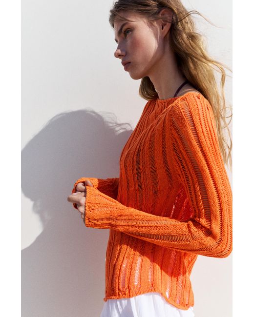 Pull&Bear Ajour Trui in het Orange