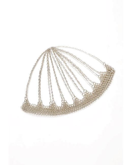 Pull&Bear White Chain Skullcap Hat