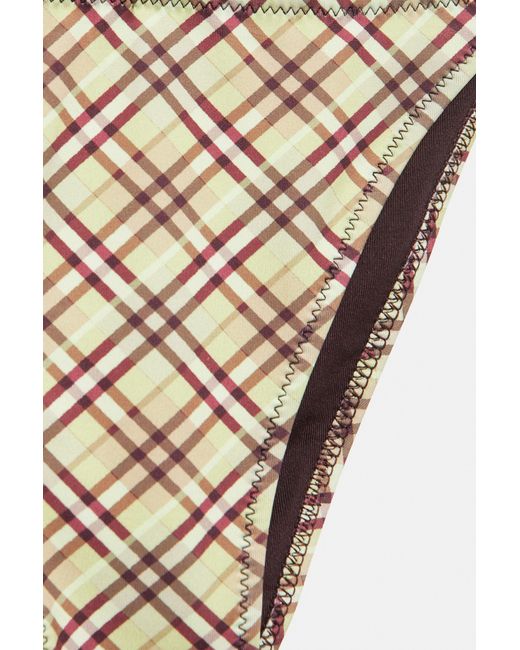 Pull&Bear Green Check Bikini Bottoms