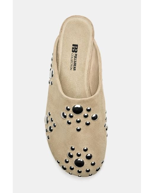 Pull&Bear Leren Instappers Met Studs in het Green