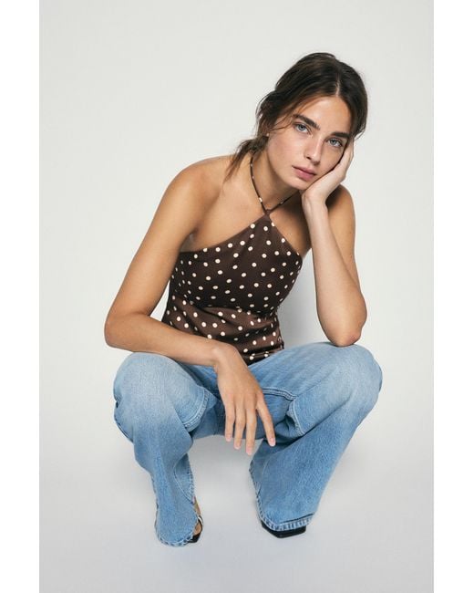 Pull&Bear Multicolor Satin Halter Top