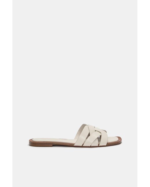 Pull&Bear White Flat Strap Sandals