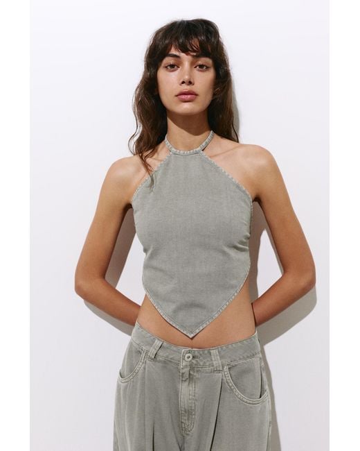 Pull&Bear Brown Open-Back Triangular Top