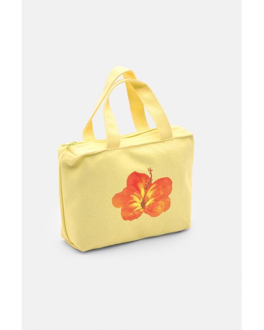 Pull&Bear Yellow Mini-Tote-Bag Mit Blumenmuster
