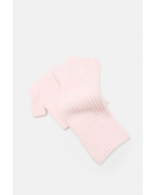 Pull&Bear Basic Gebreide Wanten in het Pink
