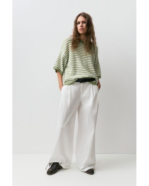 Pull&Bear Natural Kurzarm-Boxy-Pullover