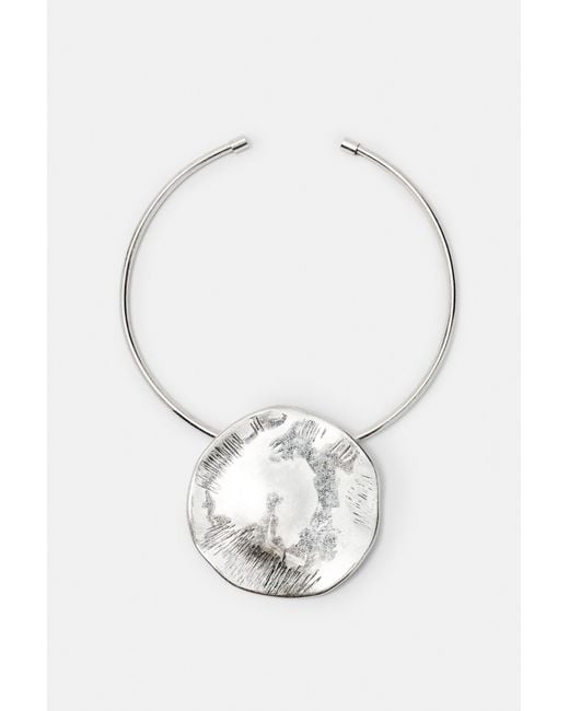 Collier Rigide Avec Pendentif Pull&Bear en coloris White