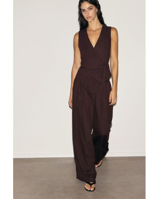 Pull&Bear White Darted Smart Trousers