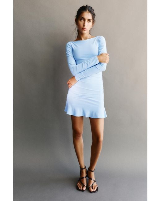 Robe Courte Froncée Pull&Bear en coloris Blue