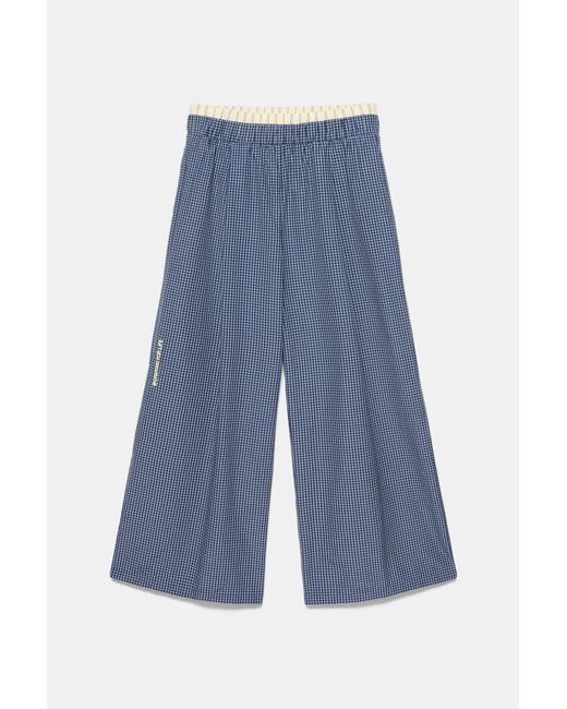 Pull&Bear Pyjamalook Broek Met Ruitjes En Plooien in het Gray