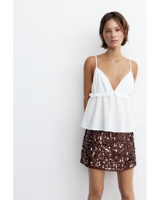 Pull&Bear Lovertjes-Minirok in het White