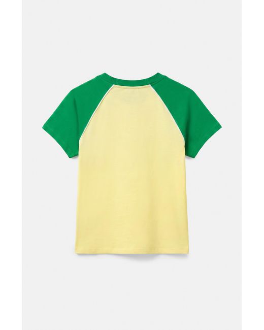 Pull&Bear Green Slim Fit Brazil Graphic T-Shirt