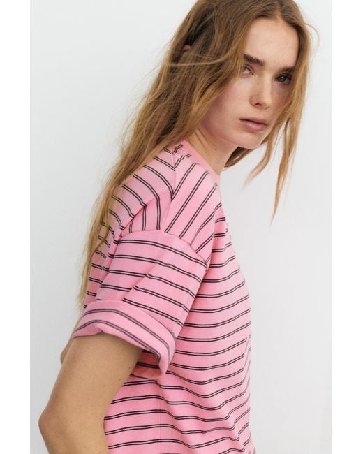Pull&Bear Red Oversize Short Sleeve T-Shirt
