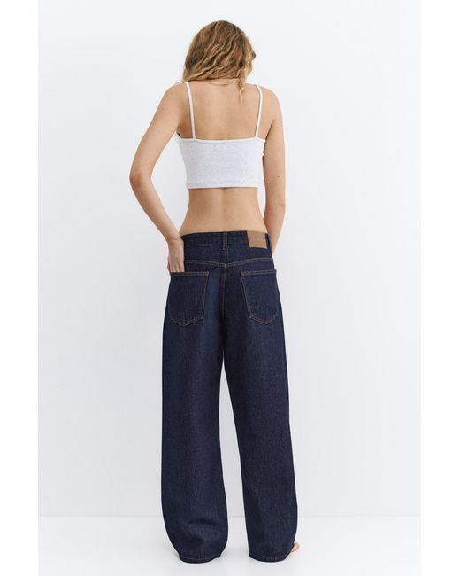 Pull&Bear Blue Low-Rise Barrel Jeans