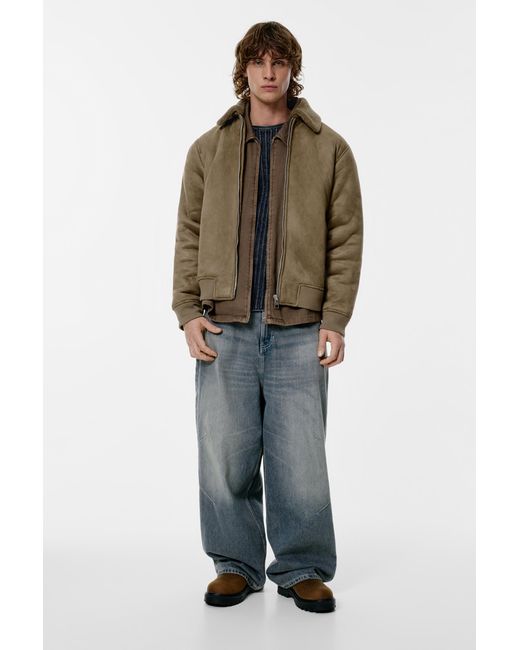 Pull&Bear Kombinierte Doubleface-Jacke in Brown für Herren